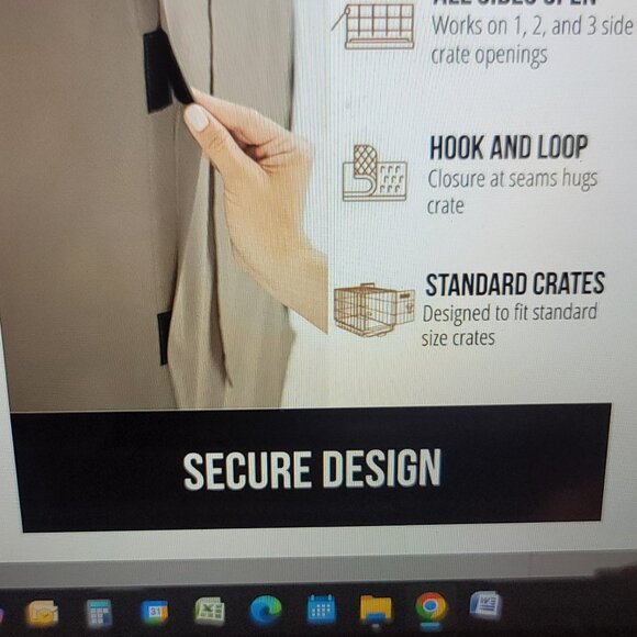 Dog Crate Cover Tan 23x25x36 - Picture 5 of 9